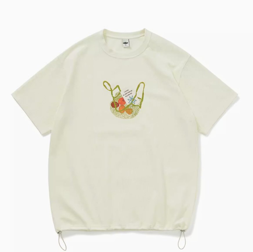 【280G】Draw code waffle T -shirt　N231 - NNine