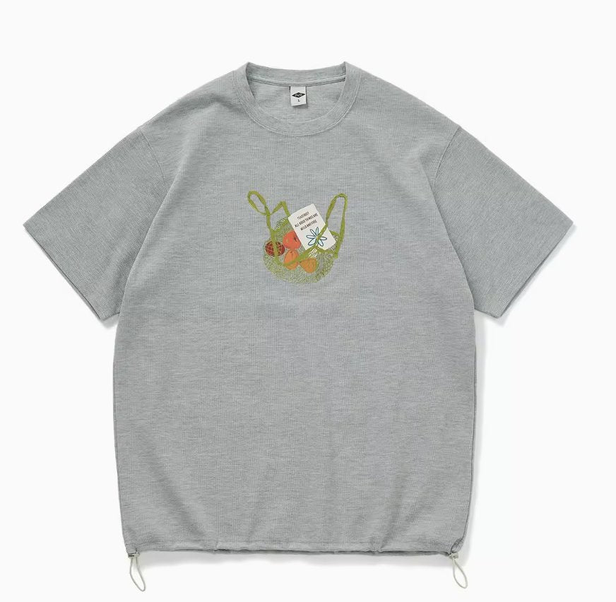 【280G】Draw code waffle T -shirt　N231 - NNine