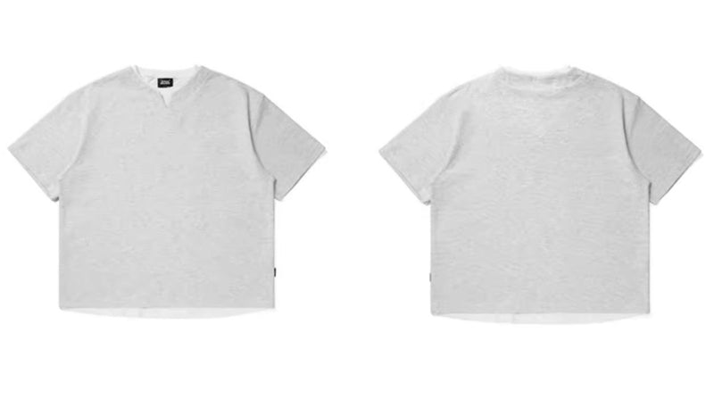 【280G】Faux layered waffle short sleeve T - shirt / ワッフルT N3904 - NNine