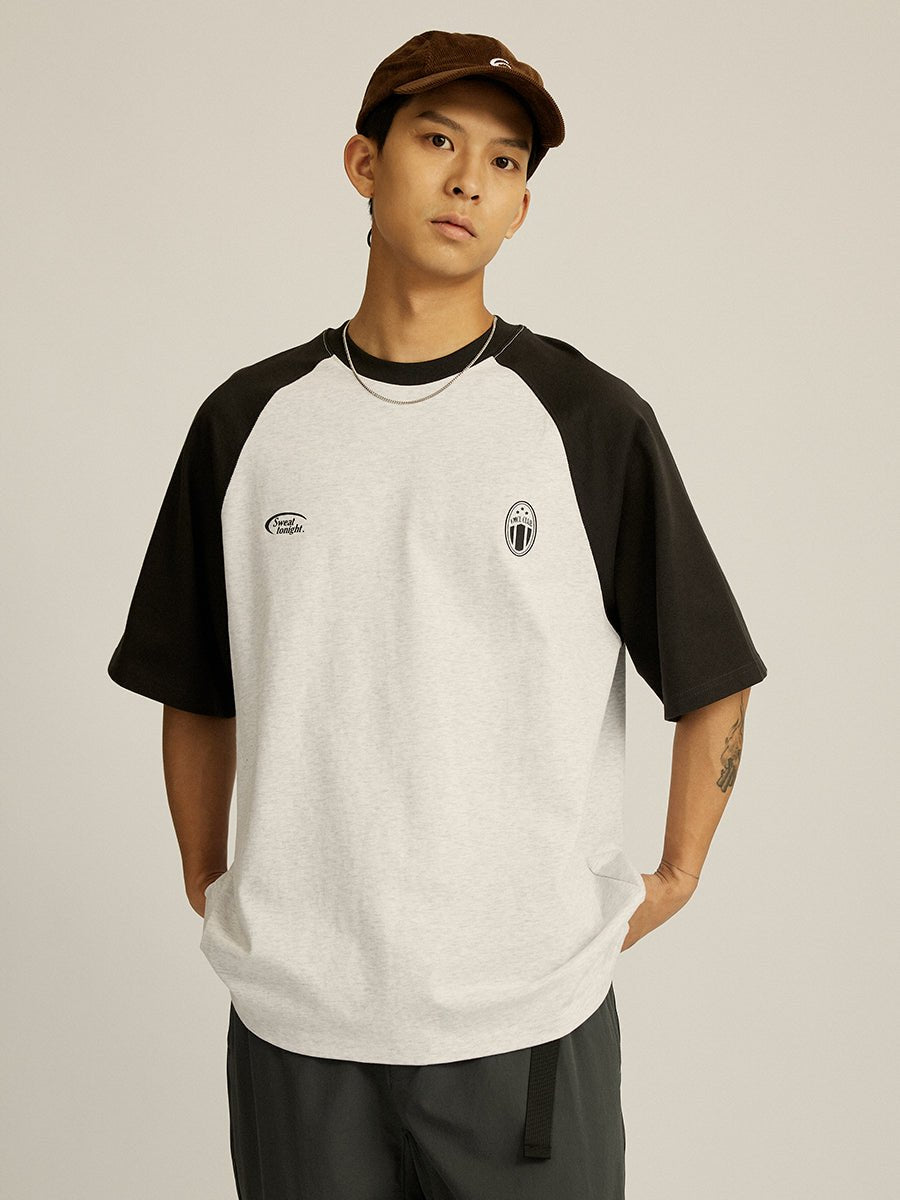 【280G】Raglan sleeve logo print T-shirt N3457 - NNine