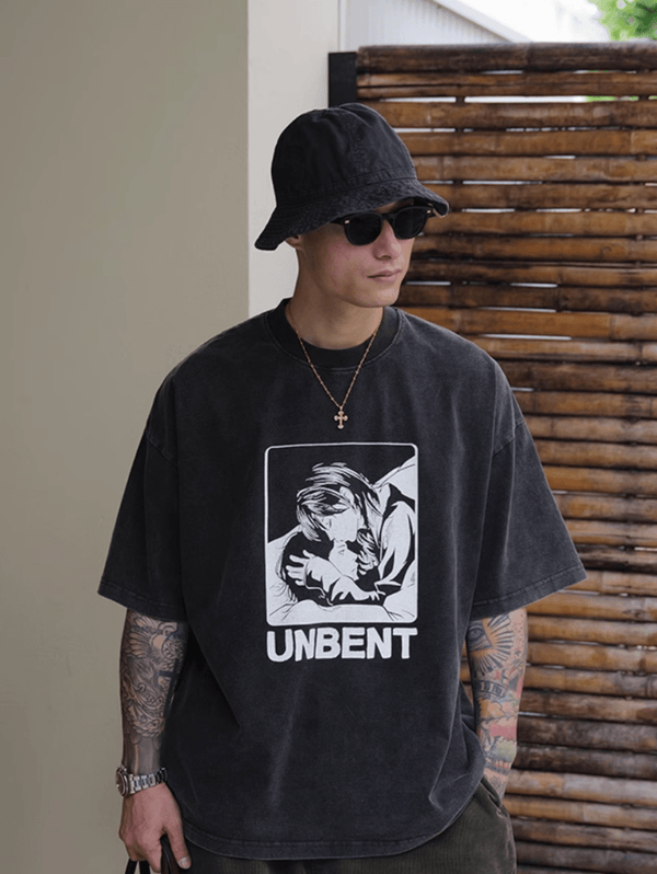 【280G】Retro washed print T-shirt N5149 - ファッション通販 NNine(ナイン)