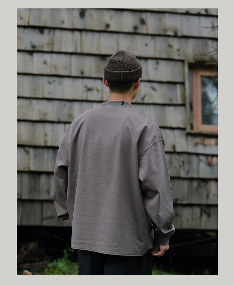 Roman cotton pocket T-shirt / ポケット付きロンT  N4463