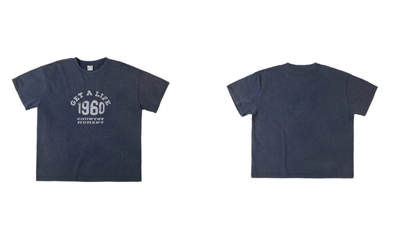 【290G】1960 Sand Wash Print T - Shirt N3826 - NNine