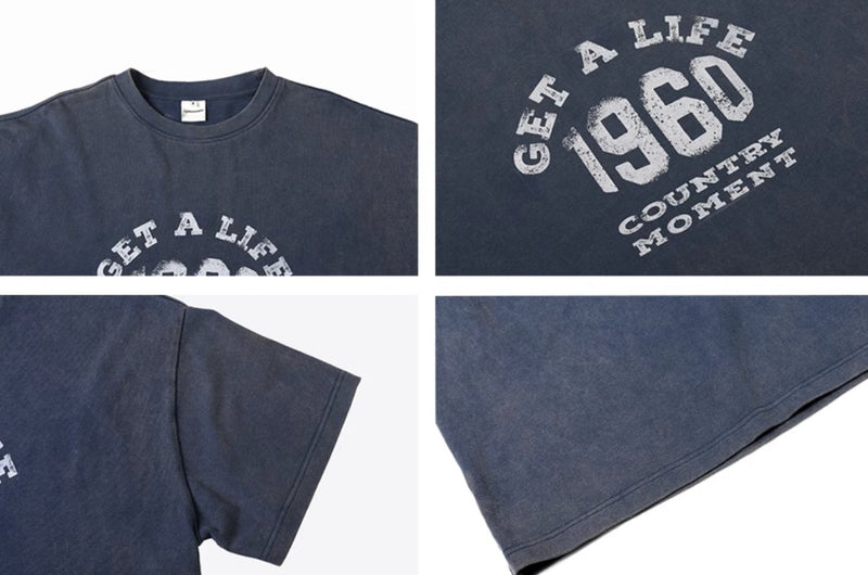 【290G】1960 Sand Wash Print T - Shirt N3826 - NNine