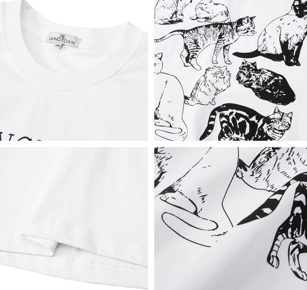 【295G】cats print t-shirt N3544 - NNine