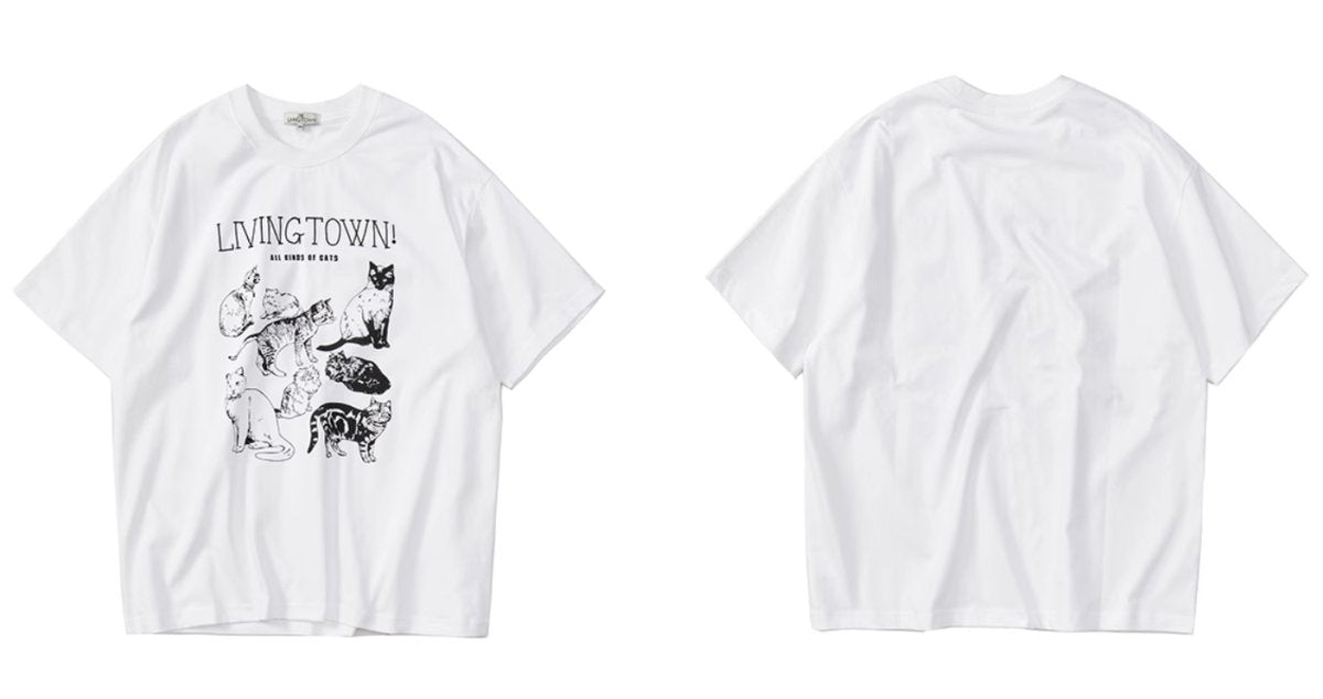 【295G】cats print t-shirt N3544 - NNine