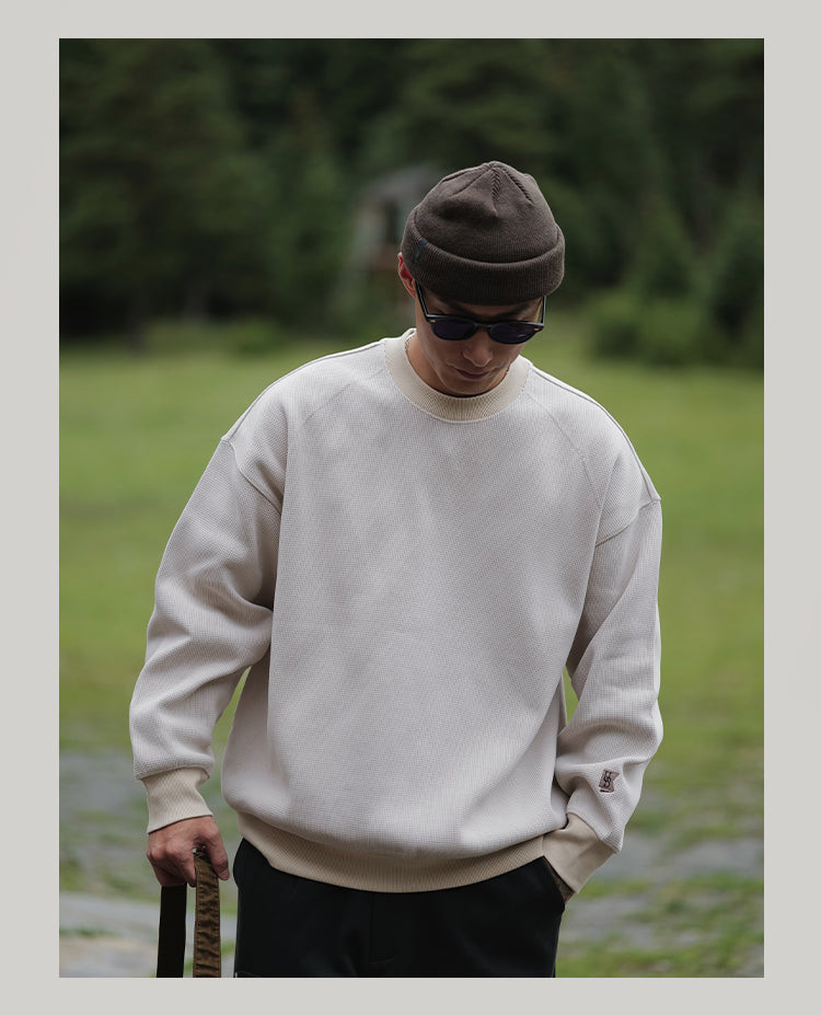 Heavy duty double-sided Waffle Sweater / ヘビーデューティ両面ワッフルセーター　N4461