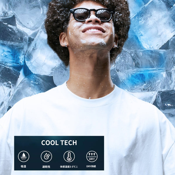 【接触冷感最大-5℃】Cool-tech T-shirt with contact cooling sensation