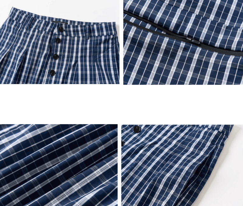 2WAY 仕様 ディタチャブルチェックワイドパンツ / Detachable Wide Pants N5517 - ファッション通販NNine（ナイン）