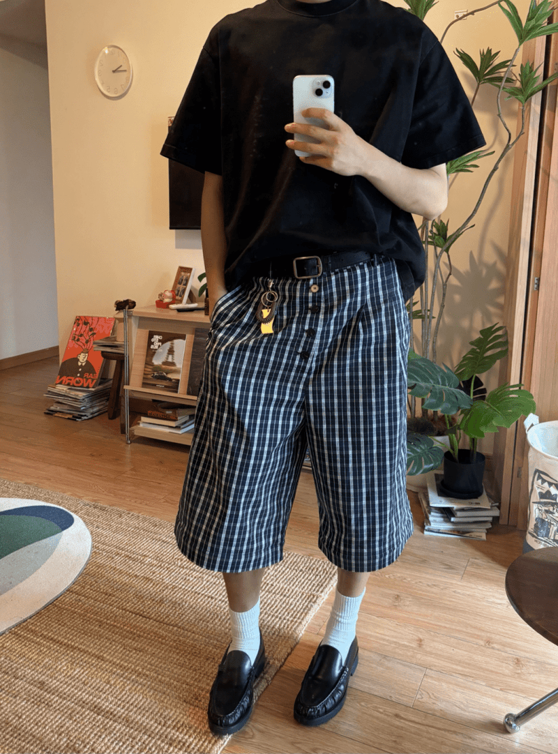 2WAY 仕様 ディタチャブルチェックワイドパンツ / Detachable Wide Pants N5517 - ファッション通販NNine（ナイン）