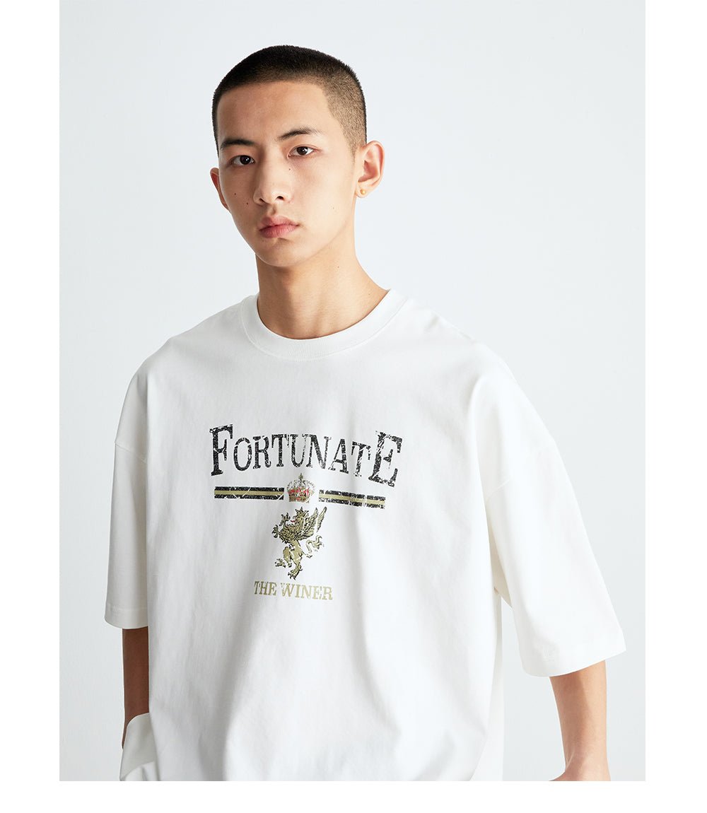 【300G】Distressed printed T - shirt N3639 - NNine