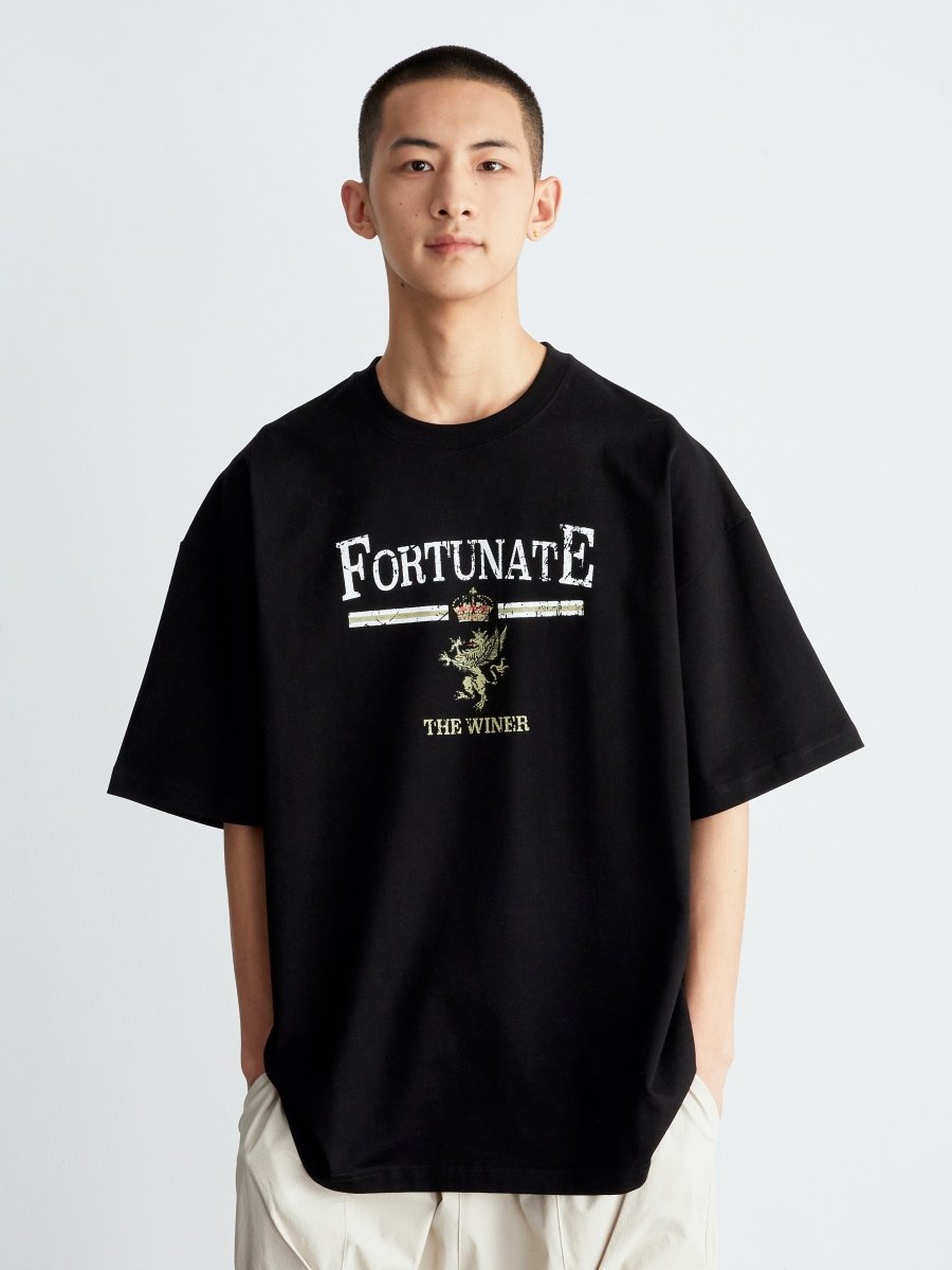 【300G】Distressed printed T - shirt N3639 - NNine