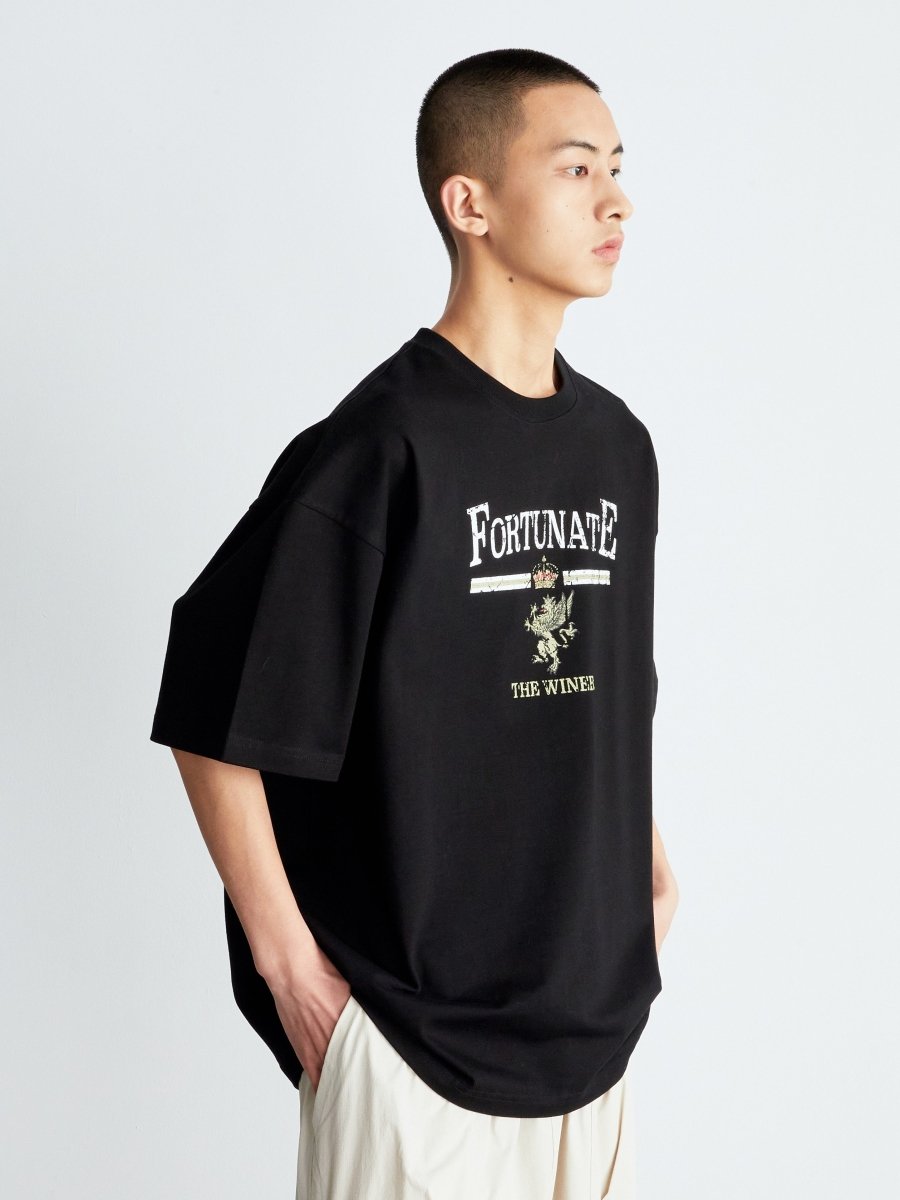 【300G】Distressed printed T - shirt N3639 - NNine