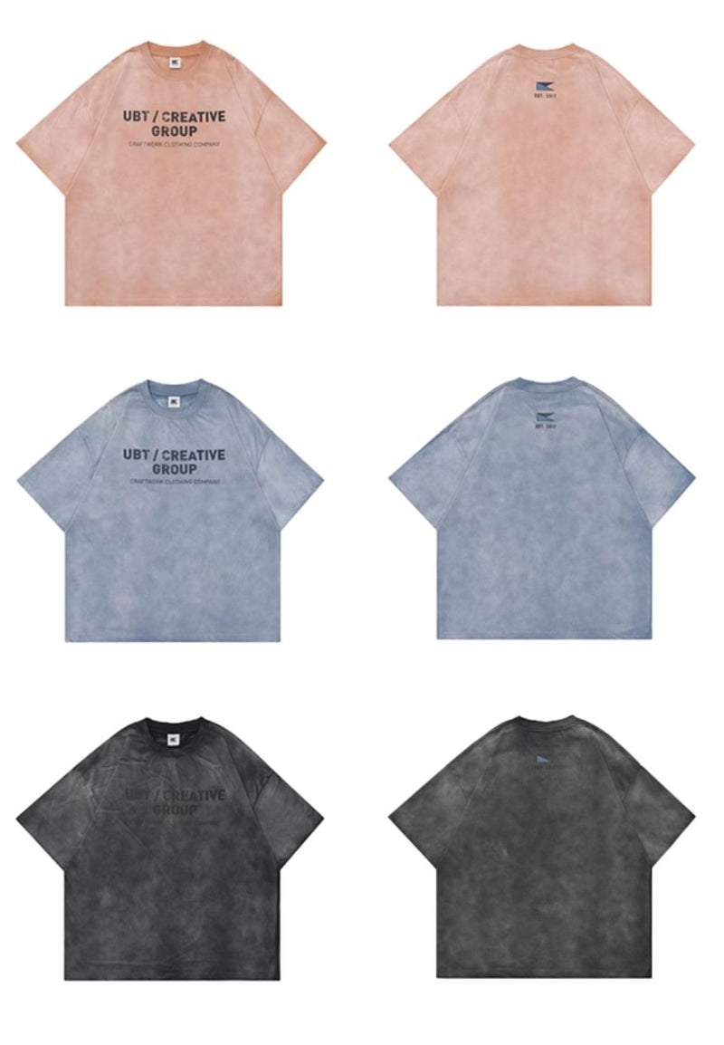 【300G】Distressed wash T - shirt N3444 - NNine