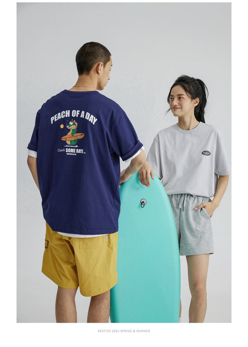 【300G】dragon back print t-shirt N3496 - NNine