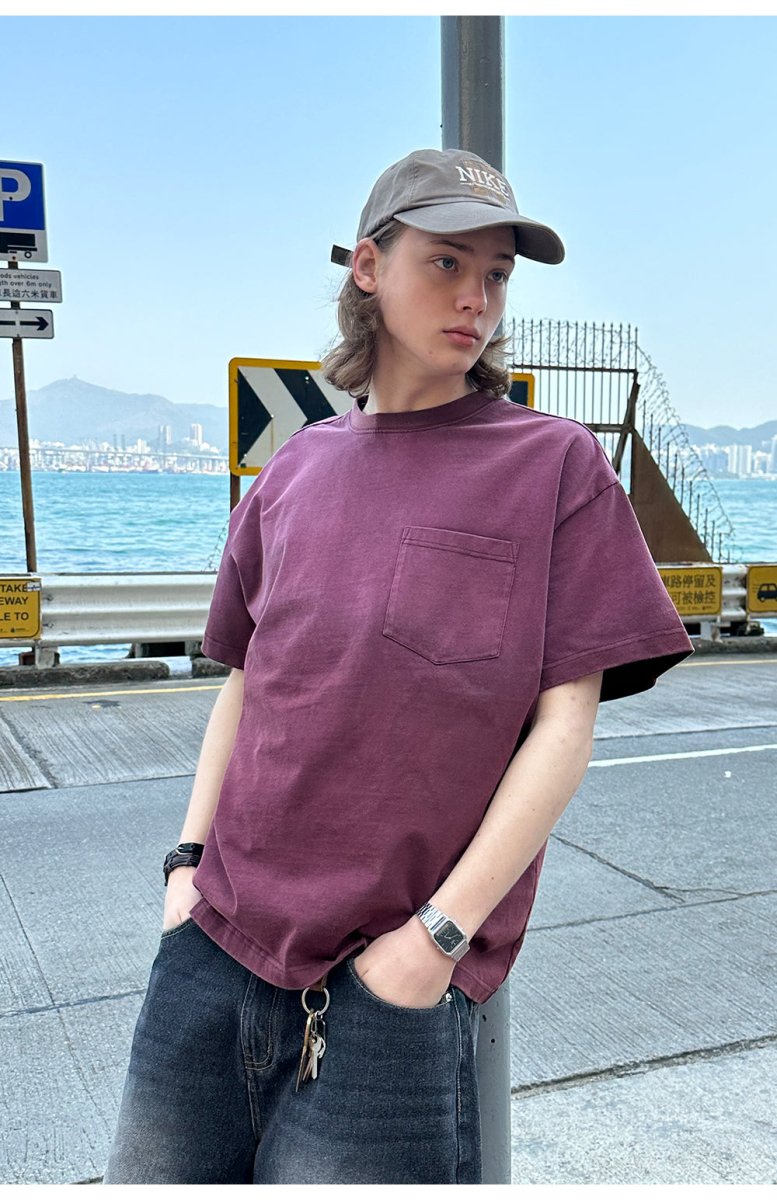 【300G】Heavyweight faded design T-shirt　N3428 - NNine