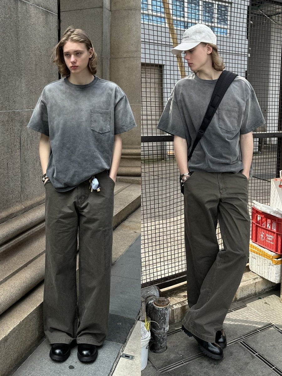【300G】Heavyweight faded design T-shirt　N3428 - NNine