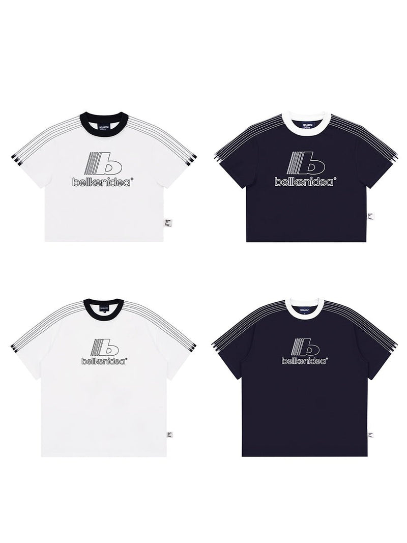 【300G】LOGO PRINT RINGER T - SHIRT N3817 - NNine