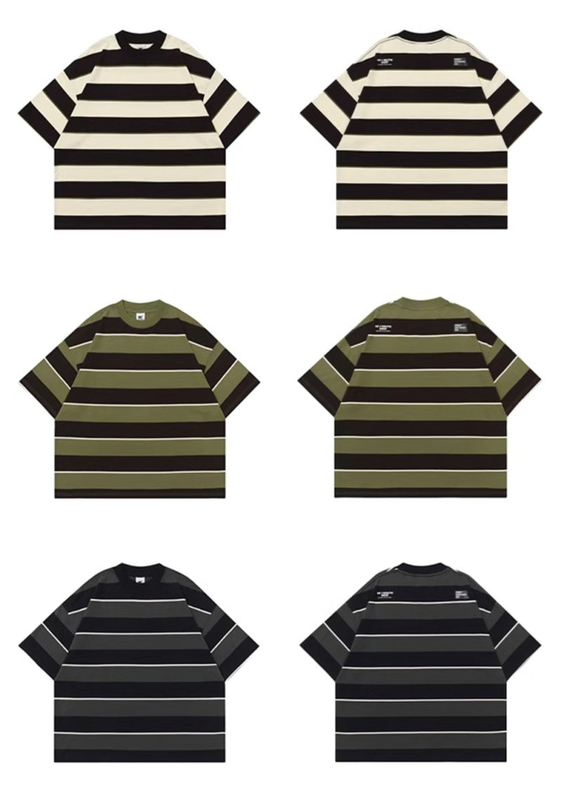 【310G】Oversized striped T-shirt N3443 - NNine