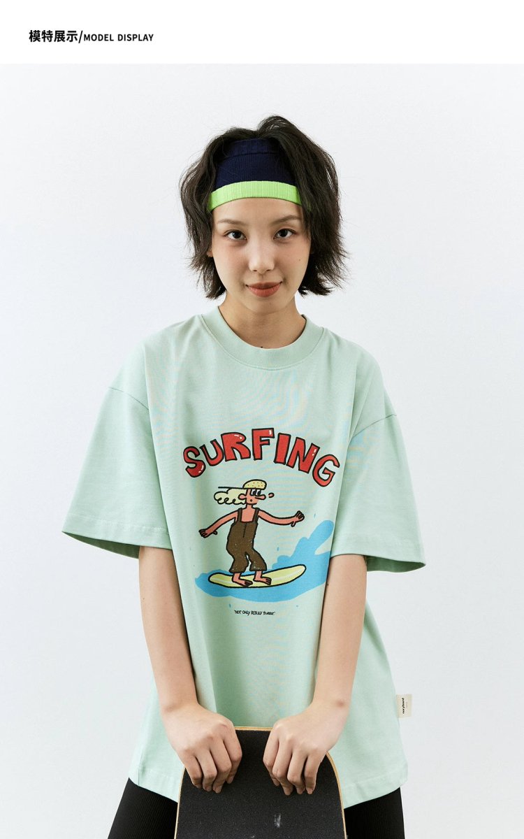 【310G】surfing print t - shirt / サーフィンプリントT N3827 - NNine