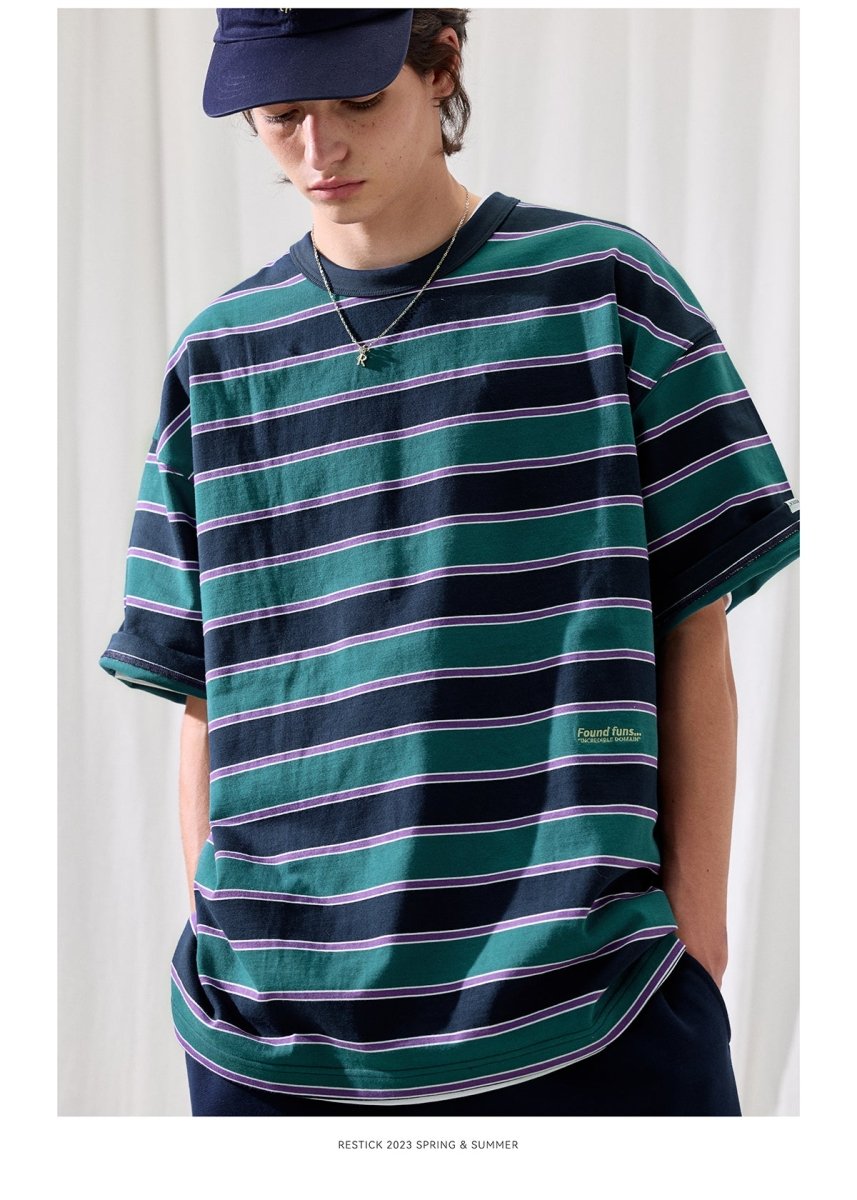 【330G】Basic border T / ボーダー柄Tシャツ N3742 - NNine