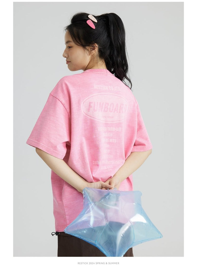 【340G】washed printed T-shirt N3577 - NNine