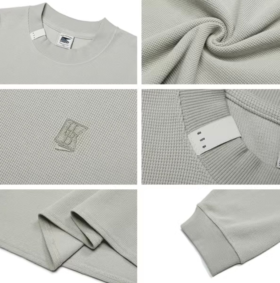 【350G】Retro waffle long sleeve T-shirt / ワッフルロンT N4082 - NNine