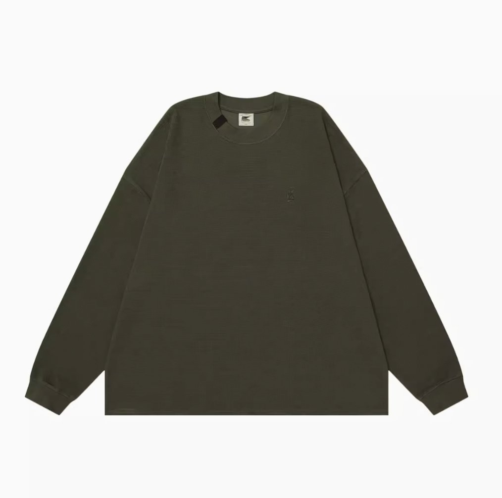 【350G】Retro waffle long sleeve T-shirt / ワッフルロンT N4082 - NNine