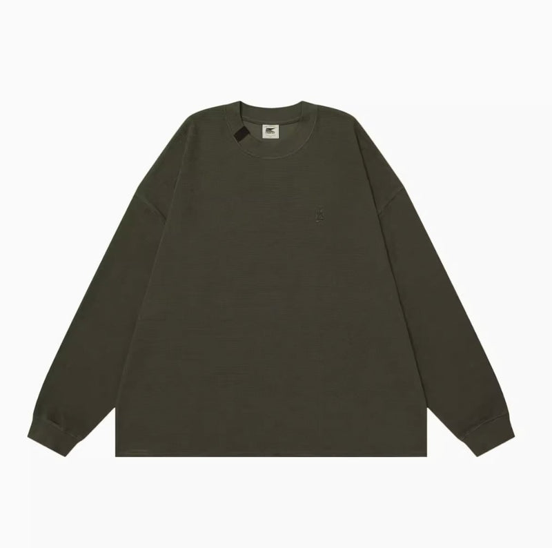 【350G】Retro waffle long sleeve T-shirt / ワッフルロンT N4082 - NNine