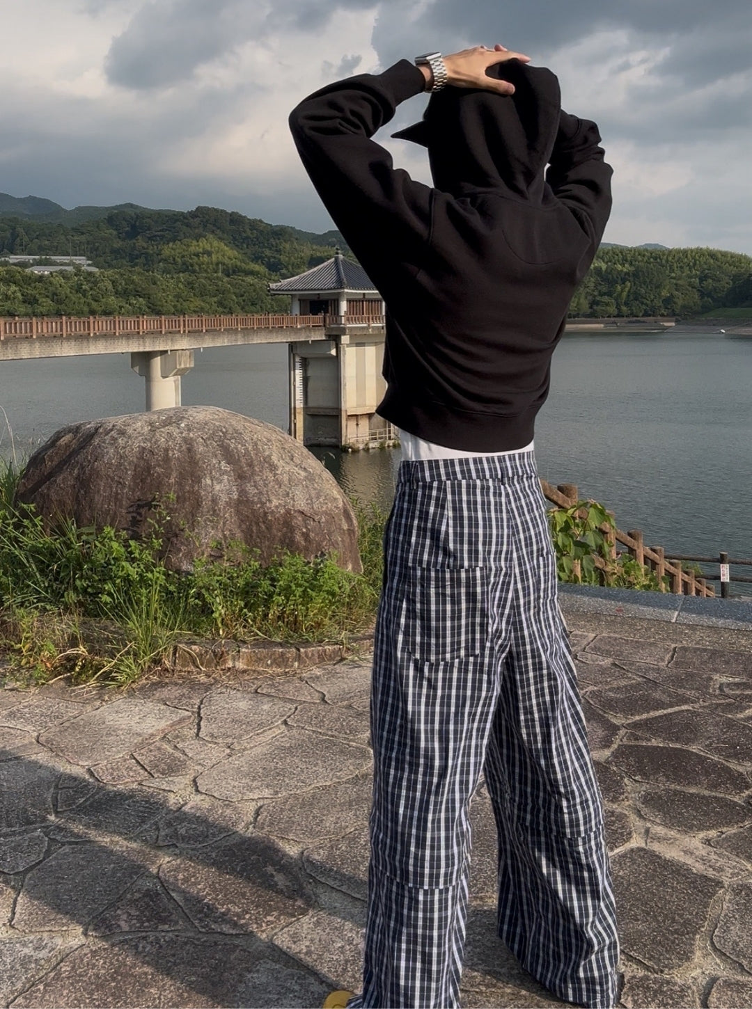 2WAY仕様チェックワイドパンツ  SI-005
