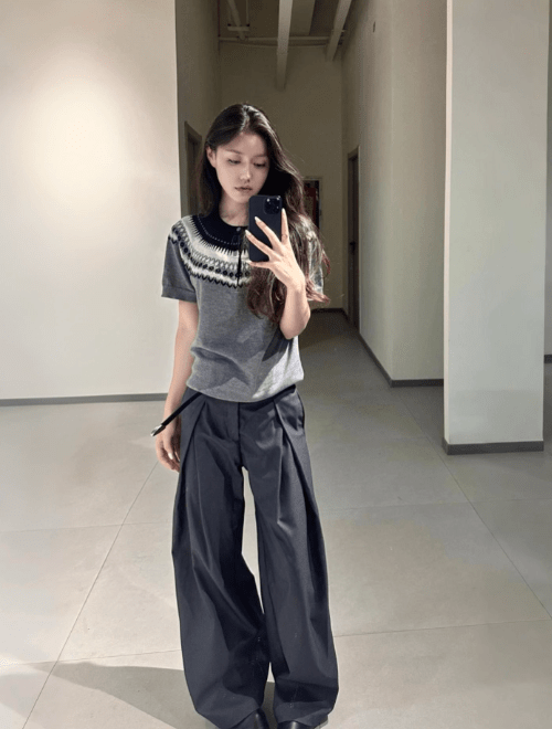 立体プリーツパンツ ポリエステル混紡 / 3D Pleated Pants N5561 - ファッション通販NNine（ナイン）