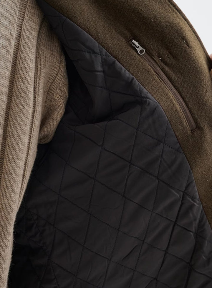 【ウールブレンド 3M社ダウン入り】horn button retro coat N4716 - NNine