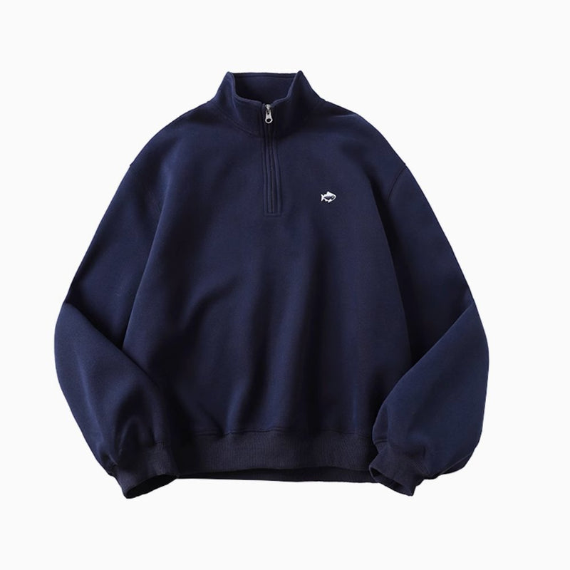 【400G】half zip sweatshirt / 短丈ハーフジップスウェット N4499 - NNine