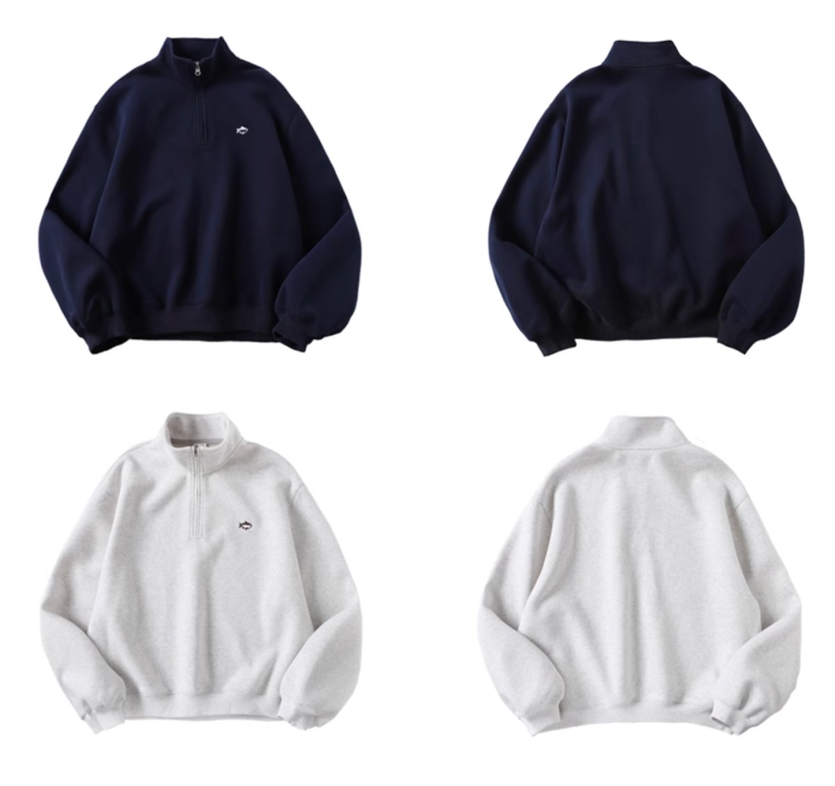 【400G】half zip sweatshirt / 短丈ハーフジップスウェット N4499 - NNine