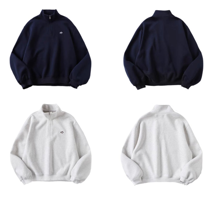【400G】half zip sweatshirt / 短丈ハーフジップスウェット N4499 - NNine