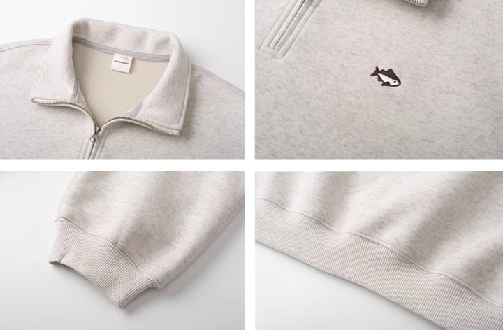 【400G】half zip sweatshirt / 短丈ハーフジップスウェット N4499 - NNine