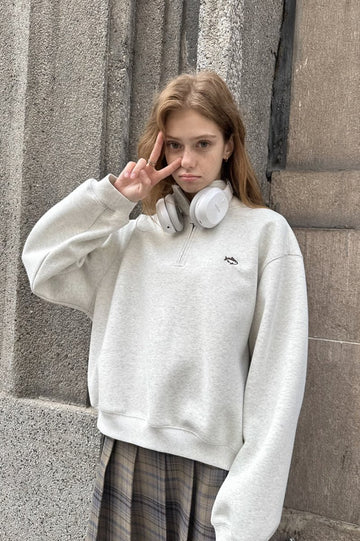 400G】half zip sweatshirt / 短丈ハーフジップスウェット N4499  