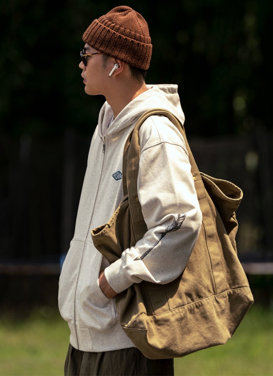 【420G】arrow sleeve print hoodie / フルジップフーディ N4664 - NNine