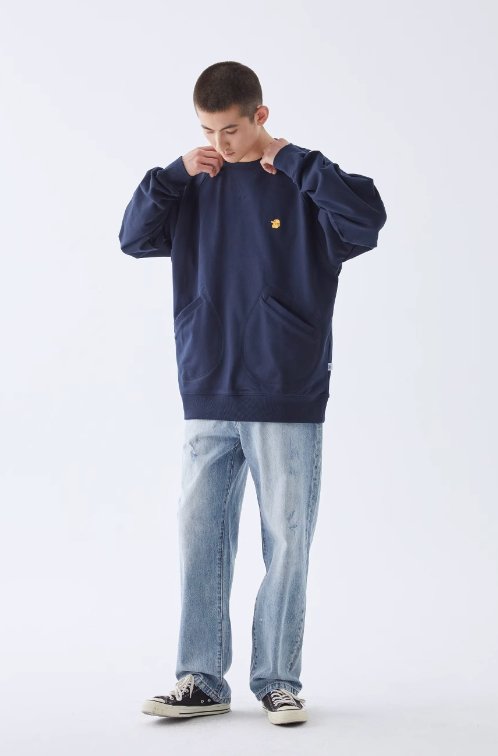 【420G】back print pocket sweatshirt N3370 - NNine