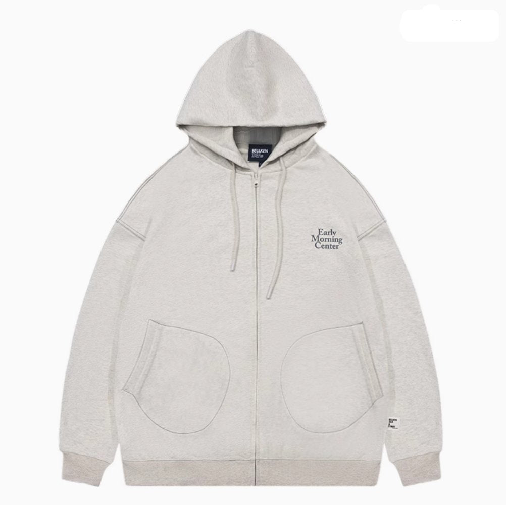 【440G】logo print zip hoodie N4641 - NNine