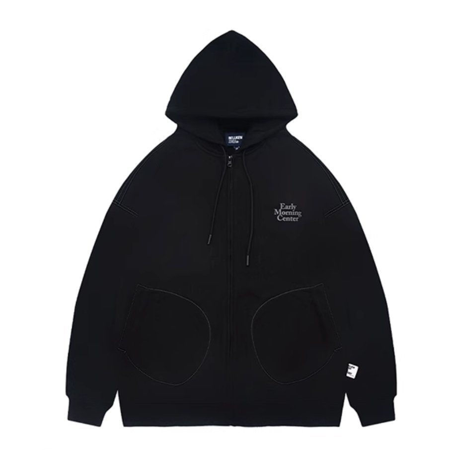 【440G】logo print zip hoodie N4641 - NNine