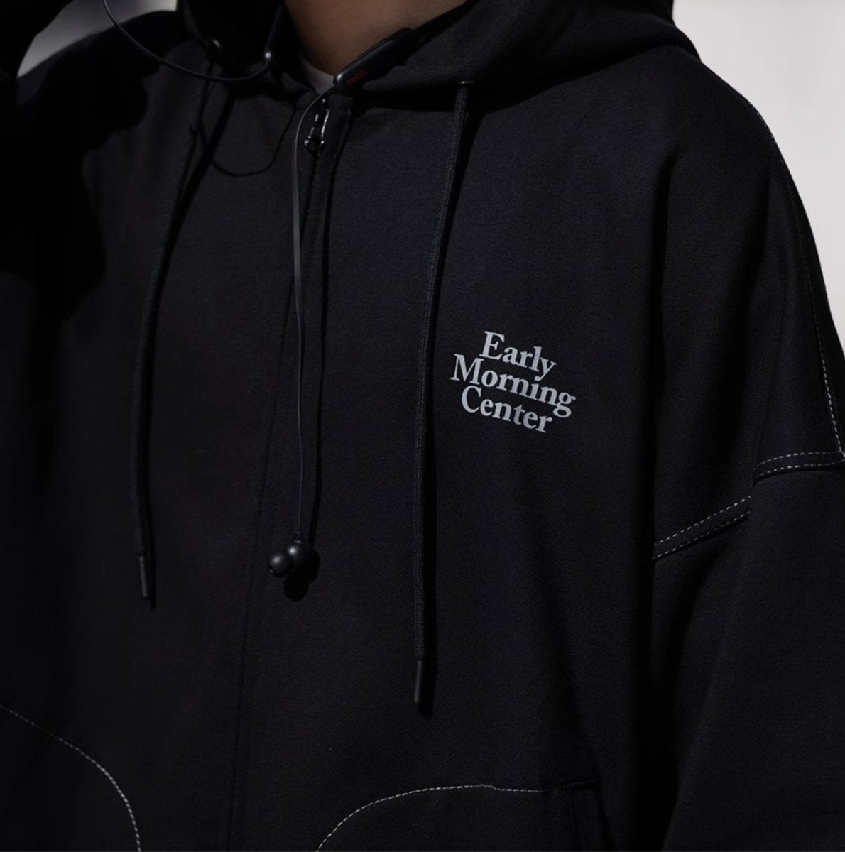 【440G】logo print zip hoodie N4641 - NNine