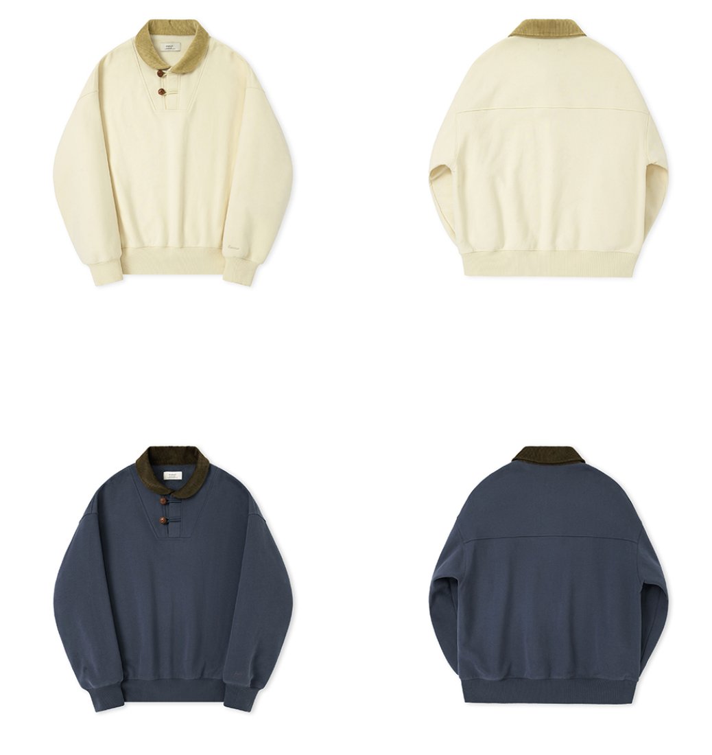 【450G】corduroy collar sweatshirt N4696 - NNine