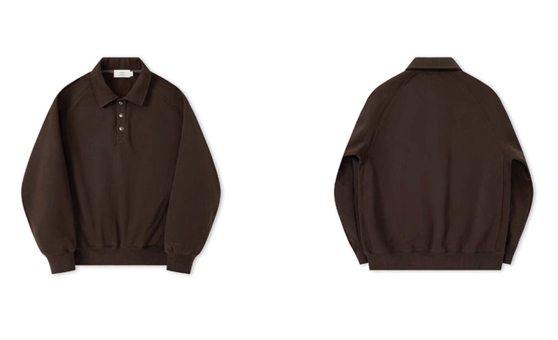 【450G】metal button sweat polo shirt N4688 - NNine