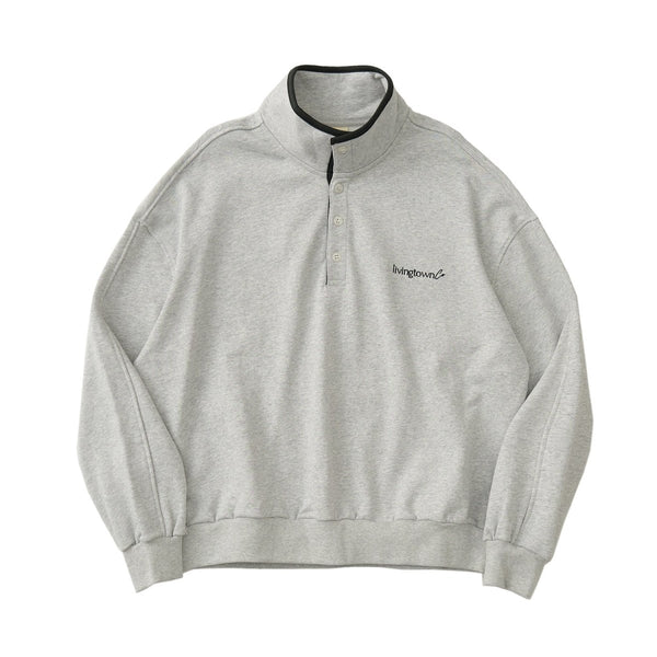 【460G】Embroidered Logo Half Snap Sweatshirt N4679 - NNine