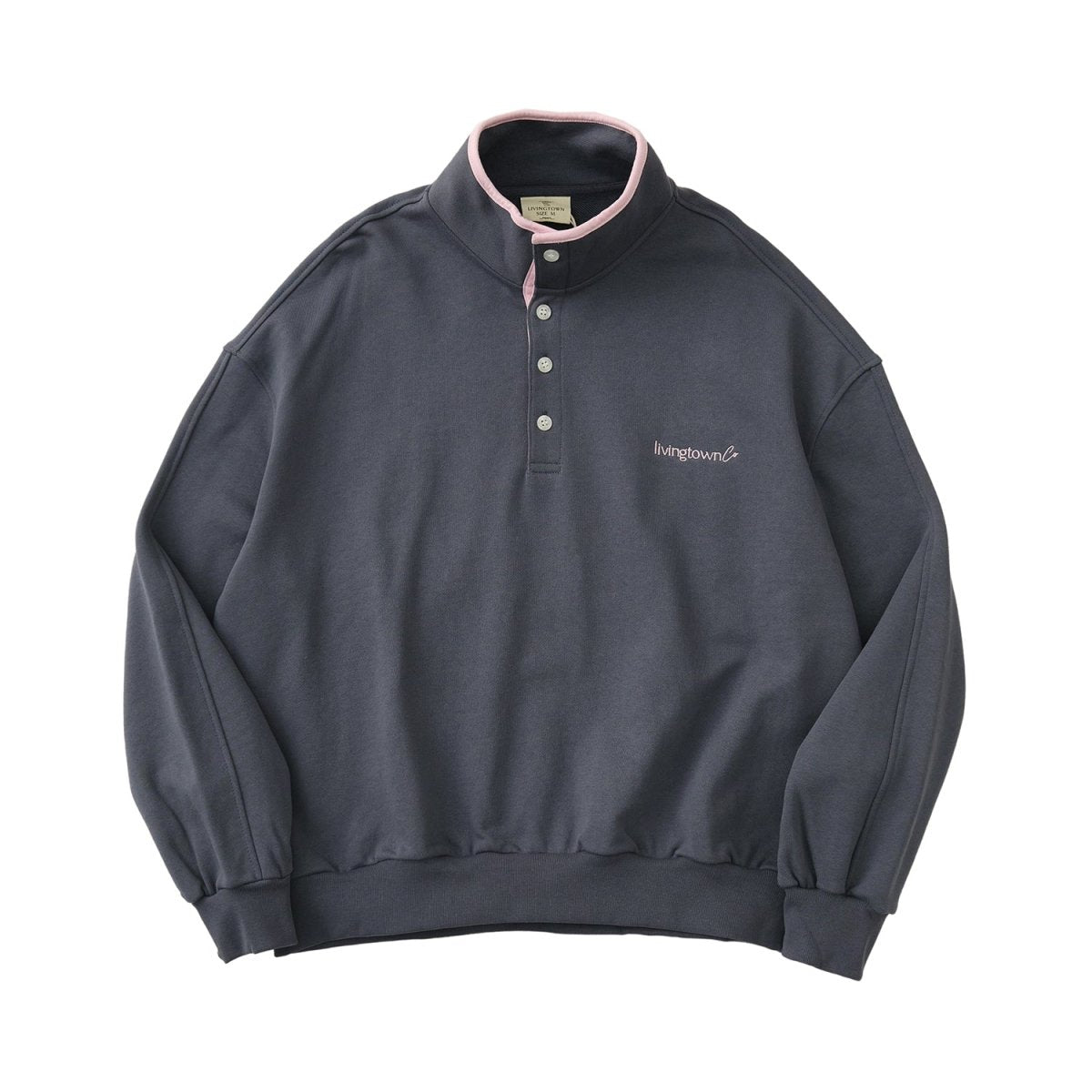 【460G】Embroidered Logo Half Snap Sweatshirt N4679 - NNine