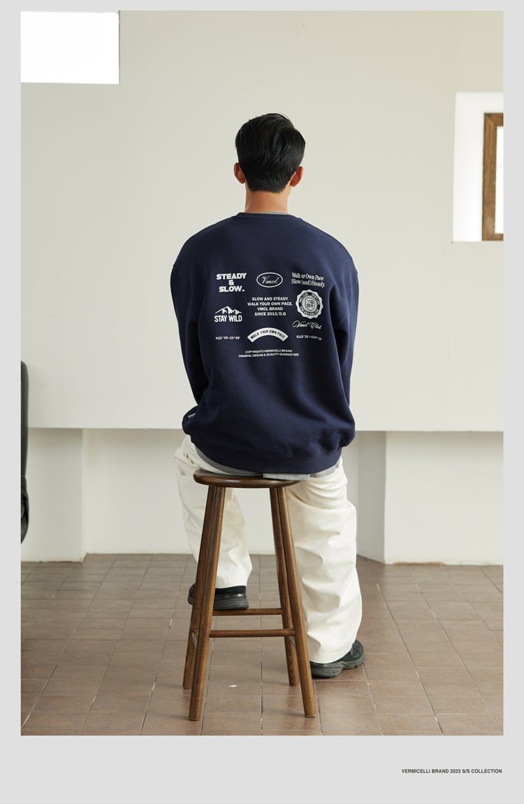 【500G】medal back print sweatshirt N3596 - NNine