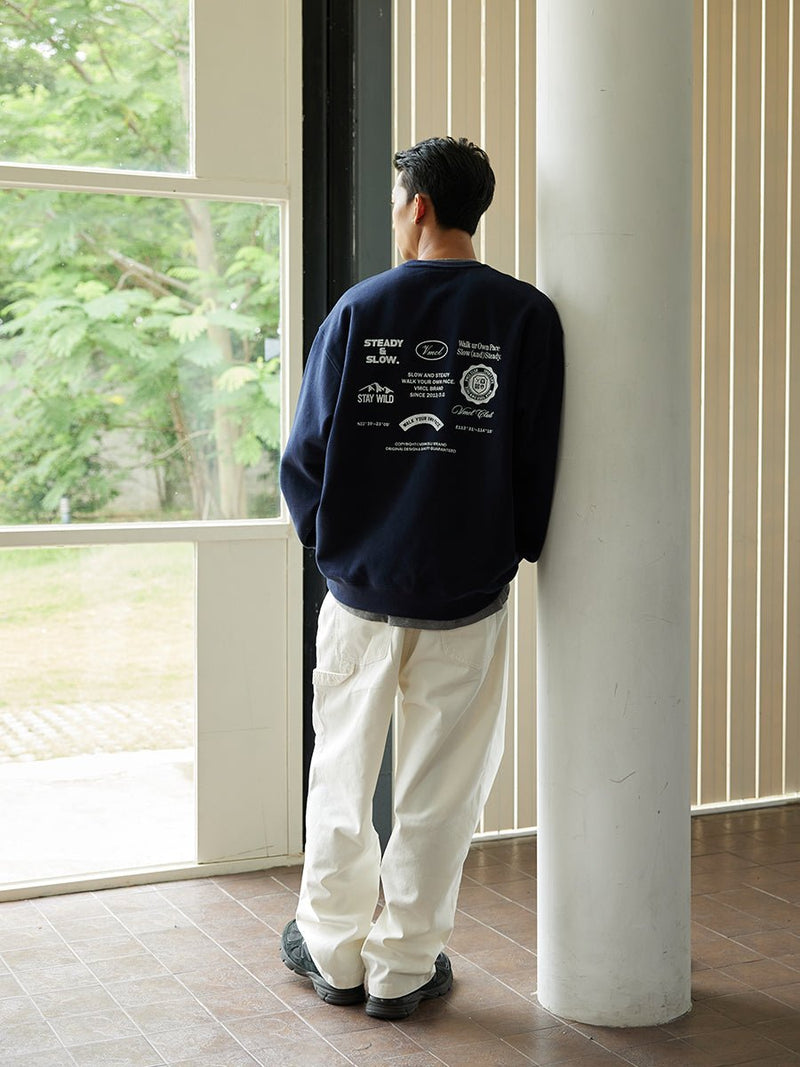 【500G】medal back print sweatshirt N3596 - NNine