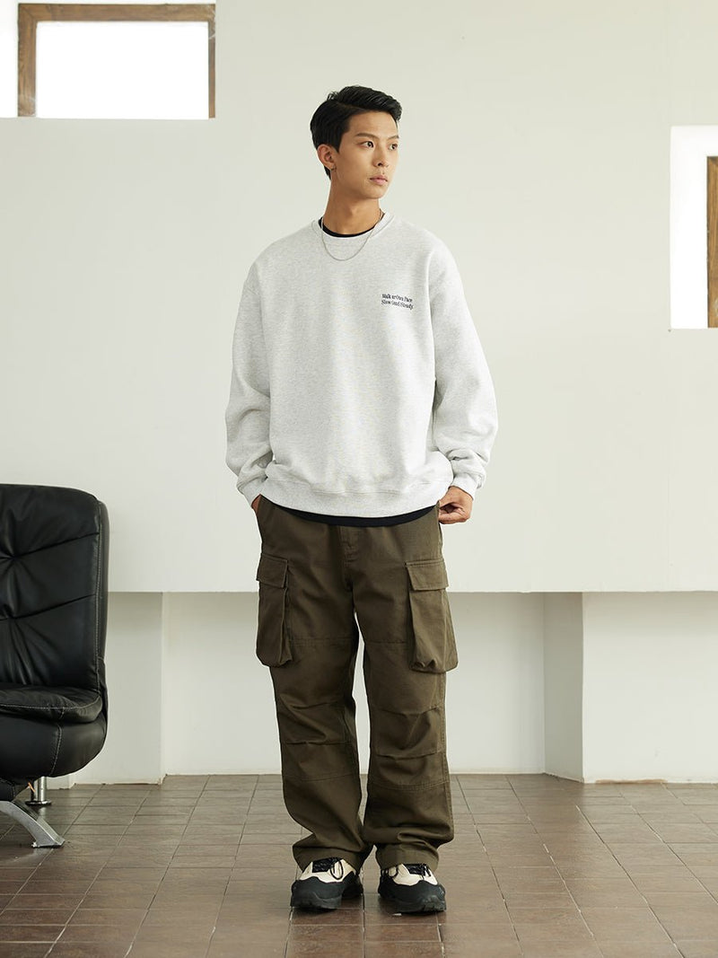 【500G】medal back print sweatshirt N3596 - NNine