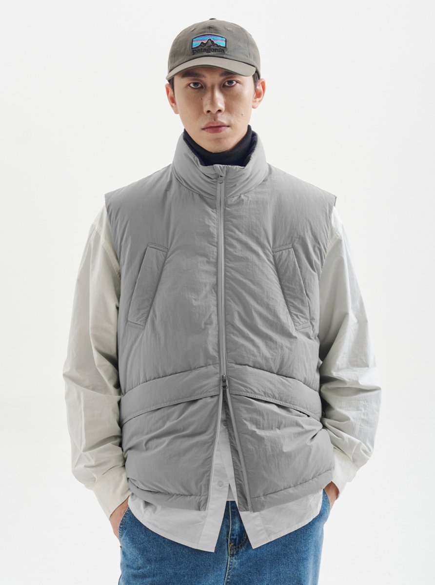 【撥水機能性650FP＋】white duck down vest N4720 - NNine